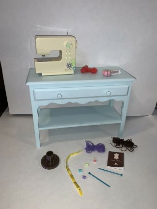 American Girl Doll Chrissa Sewing Craft Table Set Thread Sewing Machine