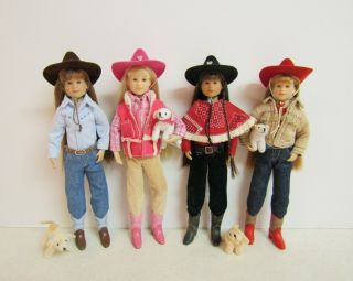 Only Hearts Club 4 Dolls In Western Horse Riding Outfits With Pets