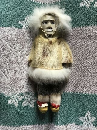 Alaska Eskimo Inuit Antler Horn Doll Native 7 Inch