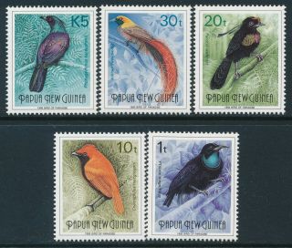 1993 Papua Guinea Birds Of Paradise Part Iv Set Of 5 Fine Mnh