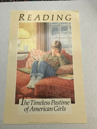 Molly American Girl Reading Poster 1990,  Pleasant Company,  34 ",  With Orig Tube