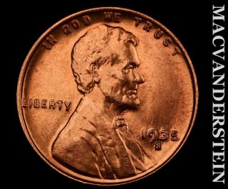 1935 - S Lincoln Wheat Cent - Choice Uncirculated Luster K4182