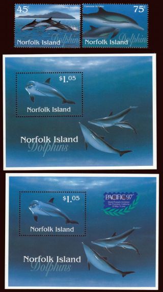 Norfolk Island 1997 Dolphins Set & Souvenir Sheet