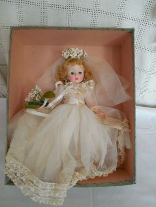 Madame Alexander Cissette Bride Doll 755 Blonde W/blue Eyes Hang Tag & Box