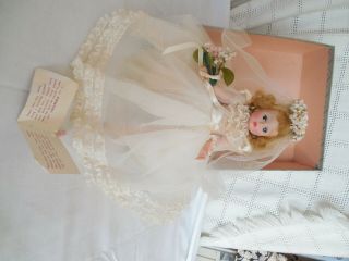 Madame Alexander Cissette bride doll 755 blonde w/blue eyes hang tag & box 2