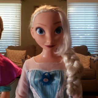 Disney Frozen Elsa & Anna 38 " Tall My Size Dolls,  3 Feet Tall,  Very Good.