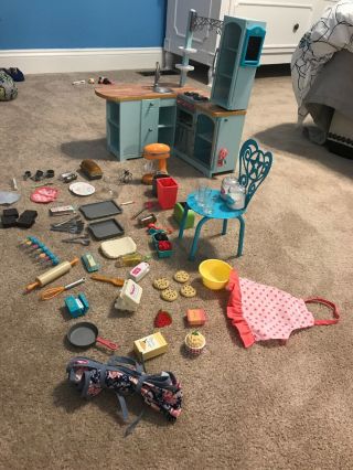 American Girl Gourmet Kitchen Set Most Items Incl.