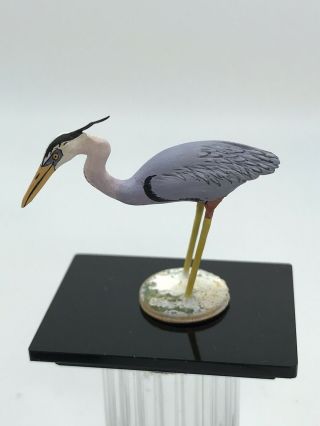 Dollhouse Miniature Artisan Signed Hand Carved Heron Frank Balestrieri