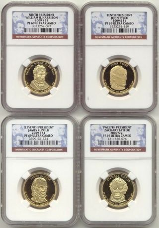 2009 S Presidential Dollar 4 Coin Proof Set Ngc Pf69 Ultra Cameo Uc Pr69 $1