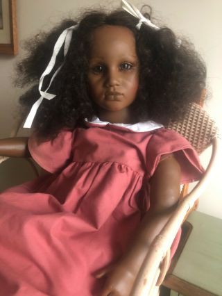 Fatou Barefoot Doll By Annette Himstedt.  1985 African American Doll