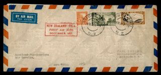 Dr Who 1937 Zealand To Usa First Flight Air Mail Pan American C148188
