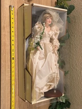 Franklin Collector Porcelain Doll Princess Diana Wedding Dress Bride 2