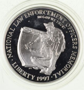 Pf 1997 - P National Law Enforcement Officers Commemorative 90 Silver Dollar 845