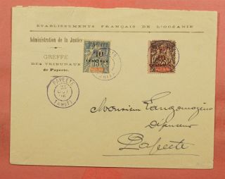 1906 French Polynesia Tahiti Overprint On Administration Of Justice Papeete