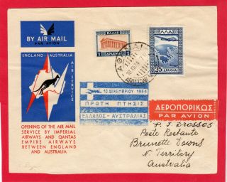 Greece 1934 Imperial Airways First Flight Cover To Brunette Downs Scarce