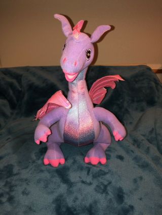 Penelope Talking Dragon Plush Toy Barbie Rapunzel Mattel Purple Pink 14” Tall