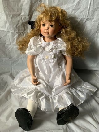 Christine Orange Collectable Porcelain Doll 32” Tall Limited Ed 91/400