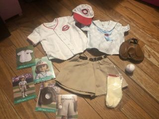 American Girl Kit Cincinnati Reds Baseball Fan Outfit With Glove,  Cards Complete