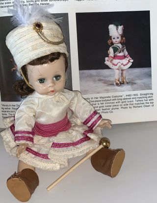 1955 Madame Alexander - Kins Slw Dk Brown Doll Wendy In Her Drum Majorette Cost