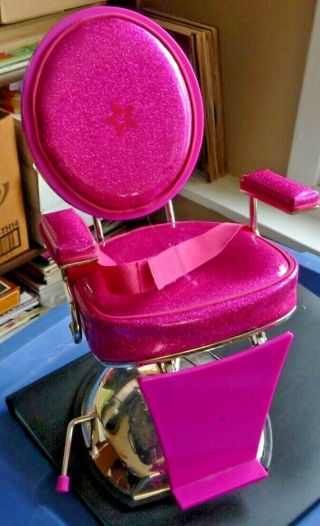 American Girl Doll Pink Styling Chair,  For 18 " Doll With Suction Base