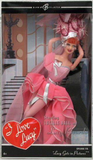 I Love Lucy Barbie Doll Gets In Pictures Collector Ed Lucille Ball Nrfb Worn Box