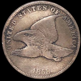 1858 Flying Eagle Cent Lightly Circulated Philadelphia High End 1c Copper Penny