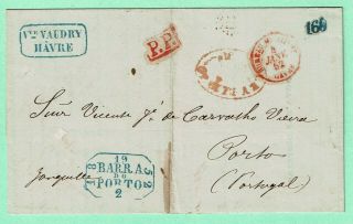 Le Havre Barra Do Porto Stampless Ley De 20/4 50 Cover 19 Feb 1852 