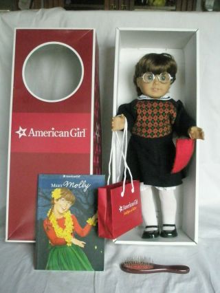 Retired American Girl Doll Molly In Meet Outfit With Book