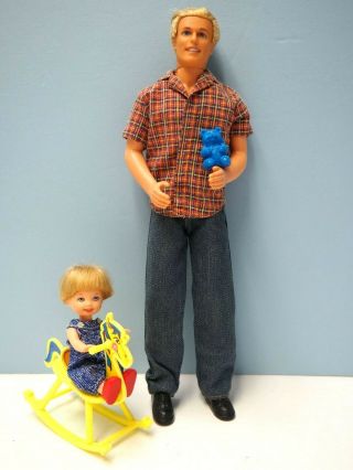 Ken And Tommy Dolls,  Rocking Horse And Teddy Bear