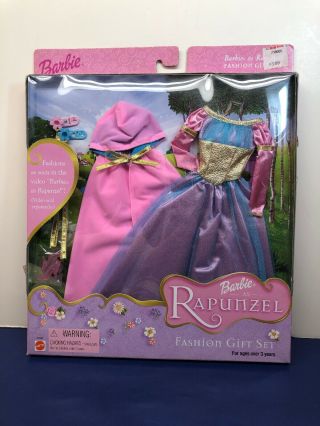 12” Mattel Barbie Doll Fairytale Barbie As Rapunzel Pink & Blue Gown Nrfb