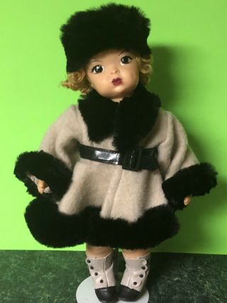 Vintage Pat.  Pending 16 " Terri Lee Doll In Matching Coat Hat Boots