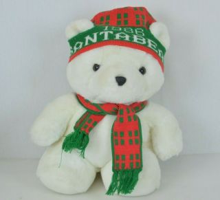 1986 Santa Bear - Dayton Hudson Plush Stuffed Animal W Christmas Scarf & Hat