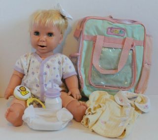 2002 Mattel Miracle Moves Life - Like Baby Doll Has Bottle And Diaper
