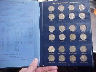 1938 - 1964 Pds Complete Jefferson Nickel Set In Whitman 71 Coins & Bu 1950 D