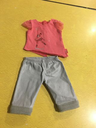 Authentic American Girl Doll Clothes Isabelle Meet Outfit T - Shirt Pants