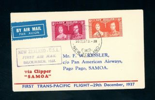 Zealand 1935 Trans Pacific Flight Cover,  Via Clipper Samoa (n347)