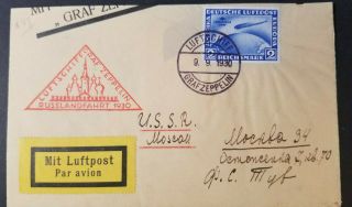 Germany Zeppelin Letter 1930 Michel 438 2 Rm Suedamerika Fahrt