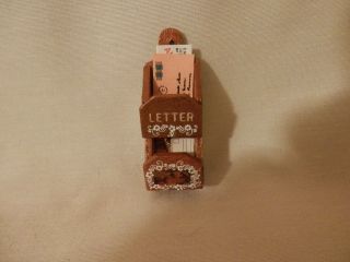 Dollhouse Miniature 1/12 Scale Wooden Wall Hanging Filled Letter Holder