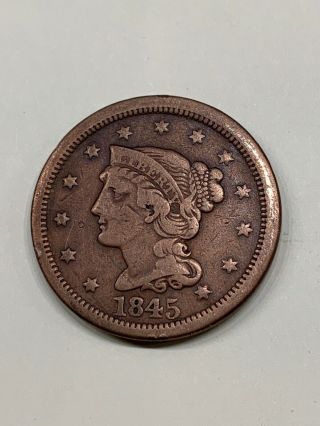 United States 1845 One Cent Liberty Head Braided Hair