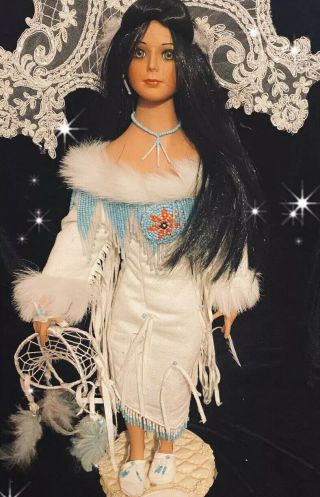 Paradise Galleries Native American Bride Doll 17.  5 " Tall