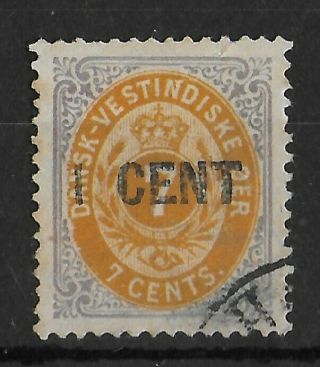 Danish West Indies 1887 - 1895 1c On 7c Yvert 14 Cv €225