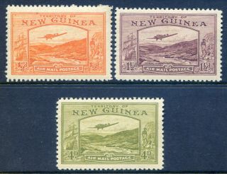 Guinea 1939 Airmail ½d,  1½d & 4d Fine Lightly Hinged (2019/10/16 02)