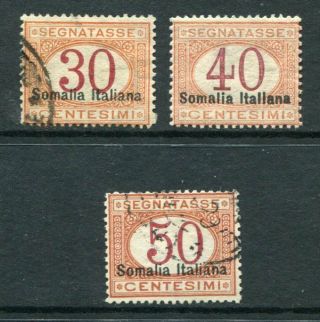 Somalia Italian Colonies 1920 Postage Due M&u To 50c 3 Stamps Cat Euro 760