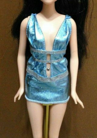 Barbie My Scene Nolee Doll Bling Metallic Sparkle Mini Blue Dress Outfit Clothes