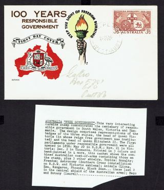 Guthrie Fdc Overprinted By Overseas Mailer In Usa 1955 Nsw Responsible Governmen