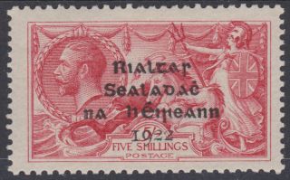 272) Ireland - Eire 5 Sc Overprinted 1922 - Mlh - 5 Shilling Seahorse - Mlh