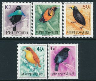 1992 Papua Guinea Birds Of Paradise Part Iii Set Of 5 Fine Mnh