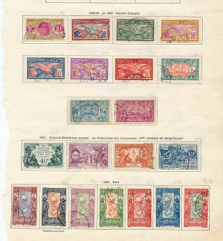 French Pierre & Miquelon 1926/34 On Ideal Page (40,  Items) (bt 275