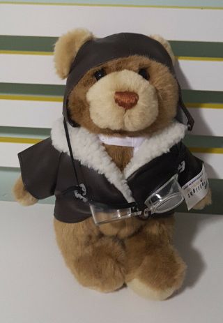Racq Careflight Bear Pilot Teddy Bear With Goggles And Tags