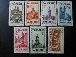 Saar Saarland Mi.  161 - 167 Scarce Stamp Set Cv $360.  00